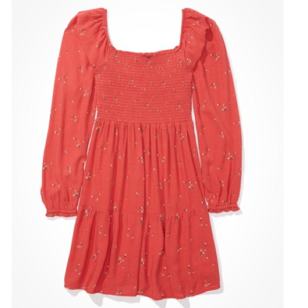 american eagle smocked mini dress size small
